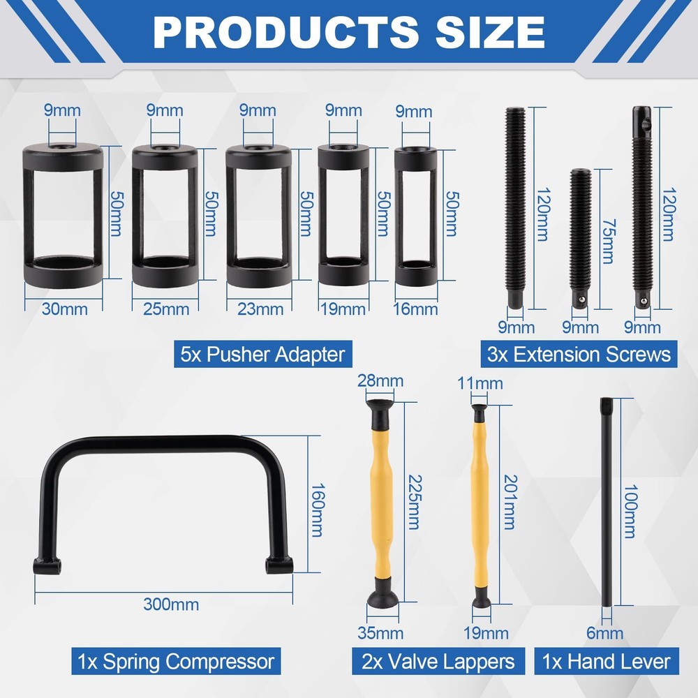 Valve Spring Compressor Set 12PCS Tool for Motorcycle, ATV, Car, Small Engine