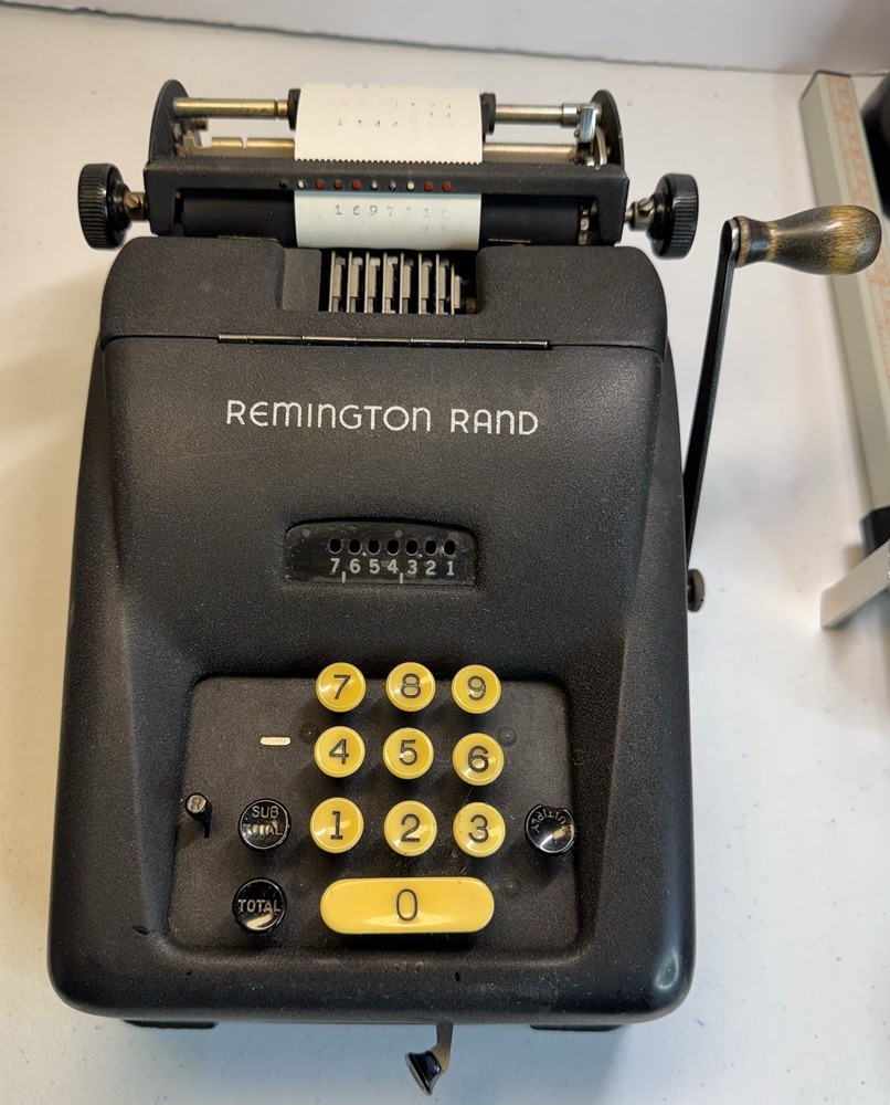 Vintage Remington Rand 1940s Adding Bookkeeping Calculating Machine