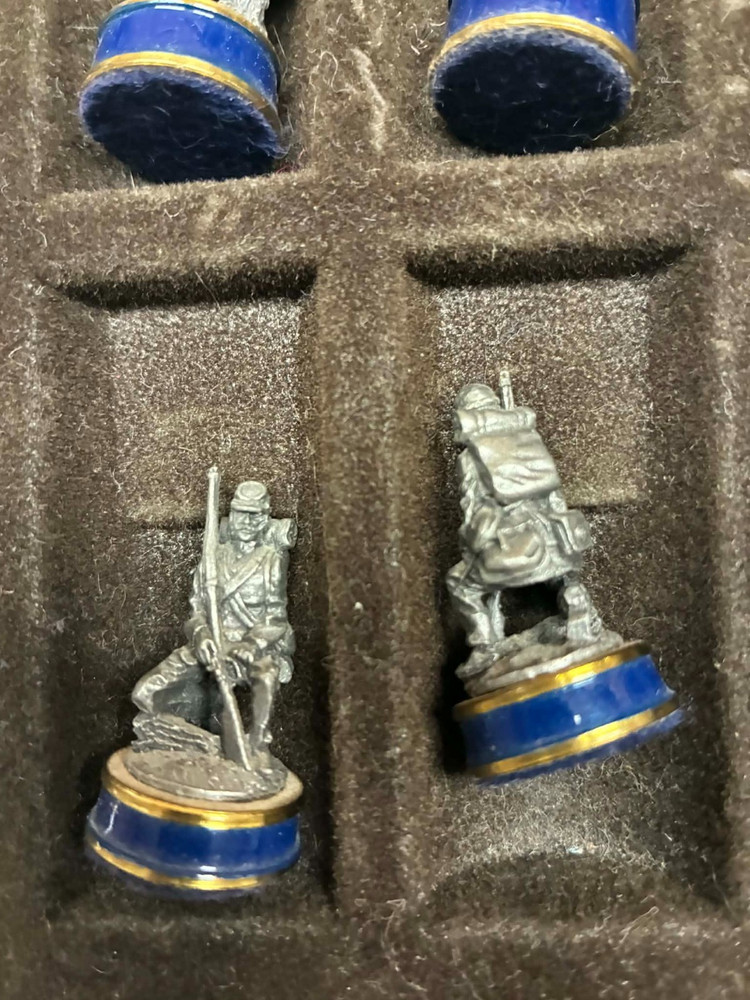 Vintage Franklin Mint Pewter Chess Set
