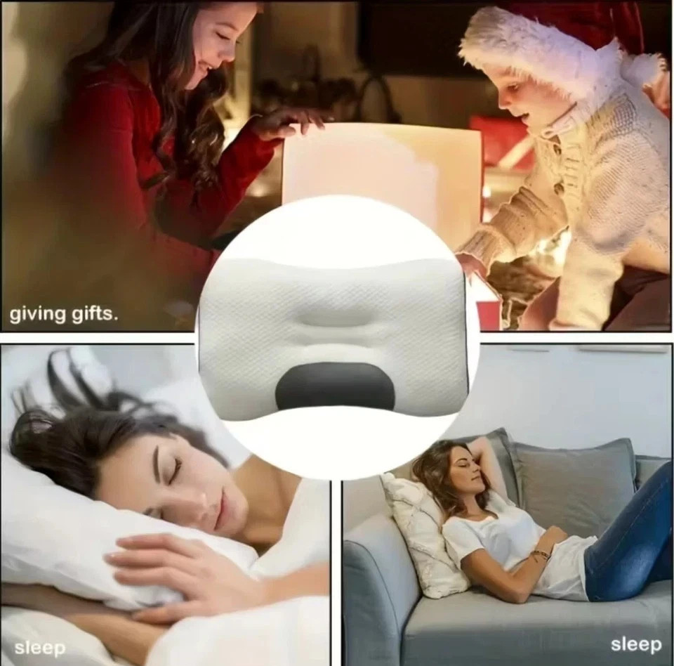 2PCS Ergonomic Neck Pillow Massage Soft Adjustable Sleeping Cervical Support Pro