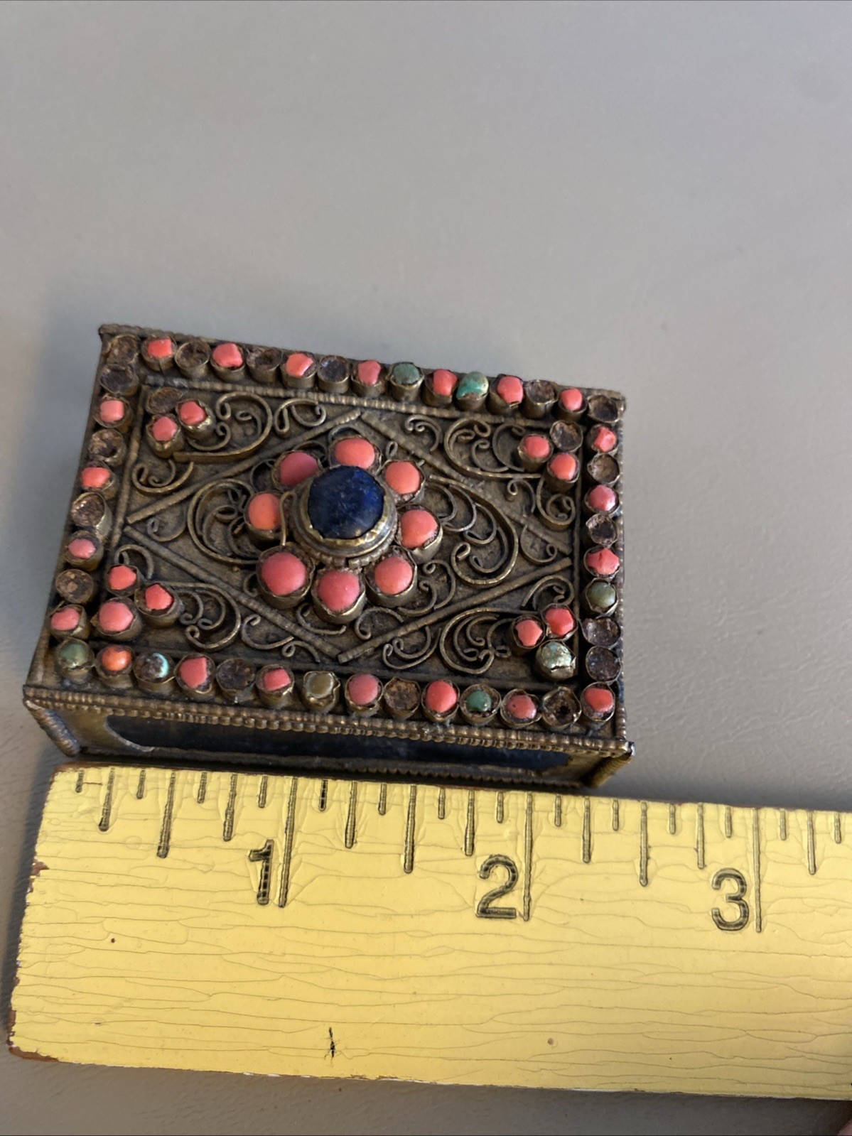 VINTAGE TIBETAN MATCHBOX HOLDER – ORNATE HANDMADE DESIGN