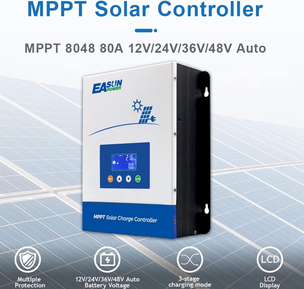 Easun 100A 80A MPPT Solar Charger Controller Panel Regulator 12V/24V/36V/48V