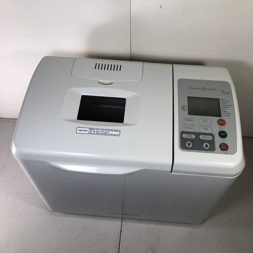 WILLIAMS-SONOMA BREADMAKER/BREAD MACHINE  WS0598 WHITE Bucket And Paddle Tested