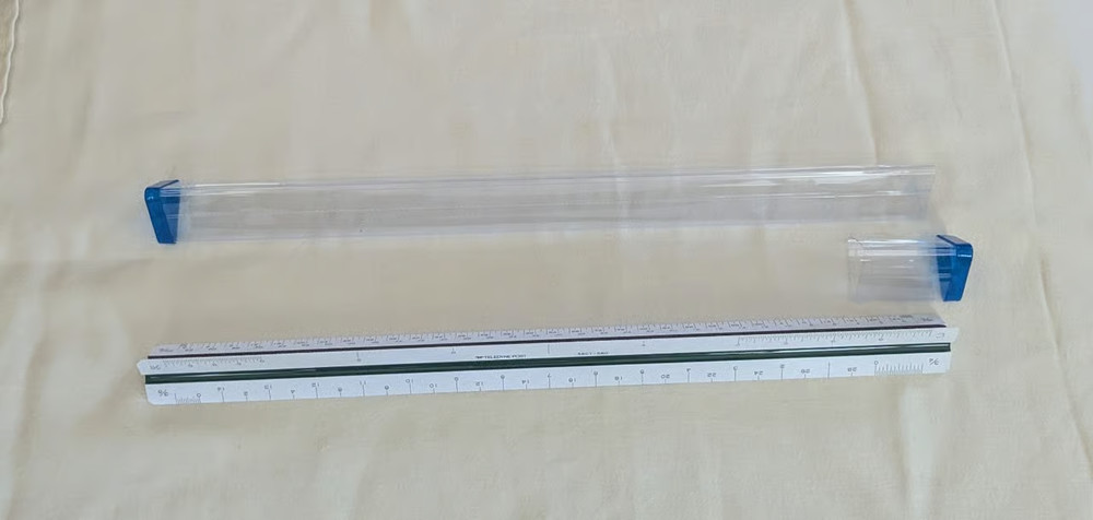 Telodyne Post 38CT-580 triangular architects scale ruler with case