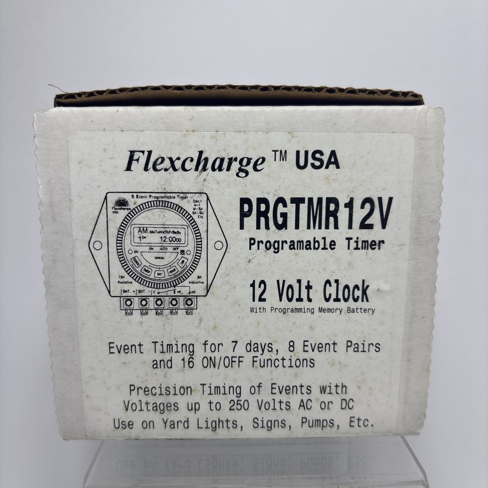 Flexcharge PRGTMR12V Real Time Programmable Digital Timer 12V  New In Box