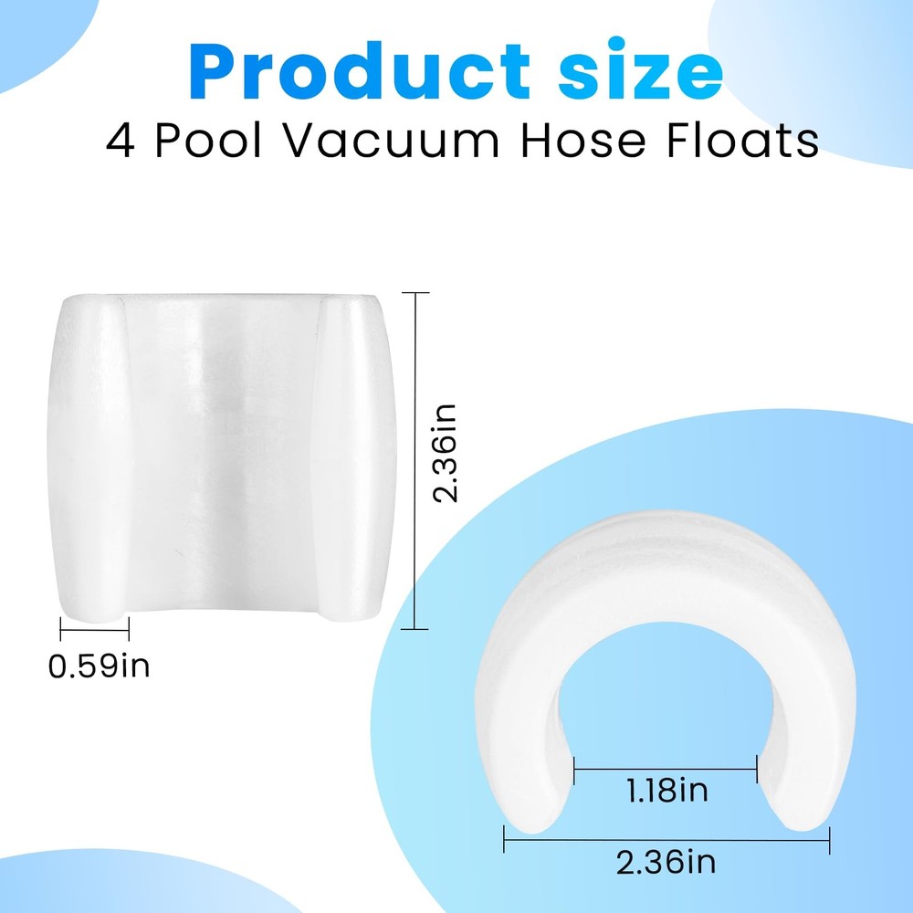 4 Pcs PVX280PK2 Pool Cleaner Hose Float Compatible with Hayward White