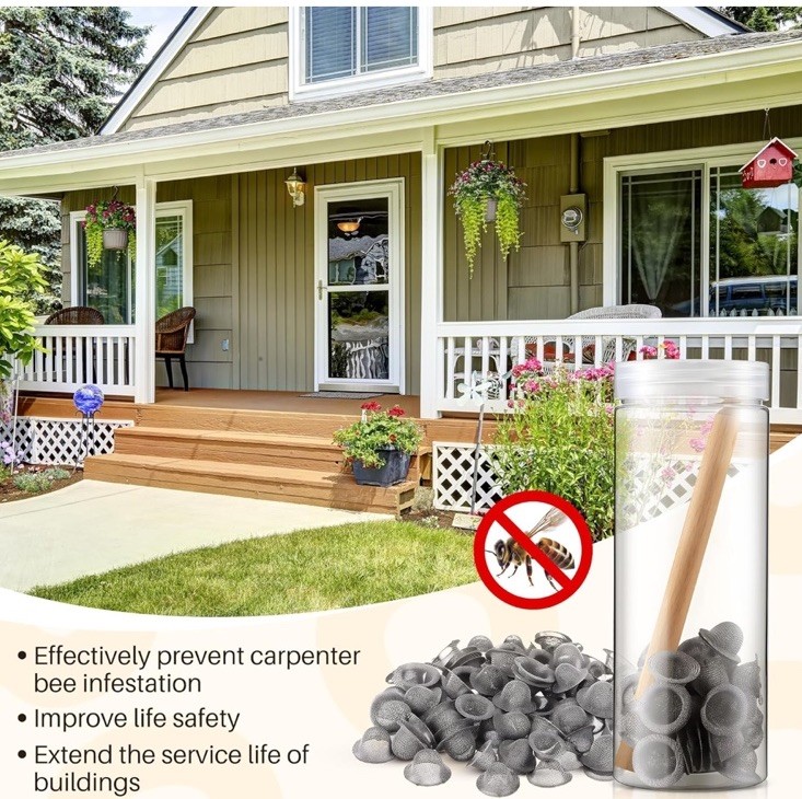 Carpenter Bee Blocker Kit, Carpenter Bee Traps Sets, 100 Pack Small Large