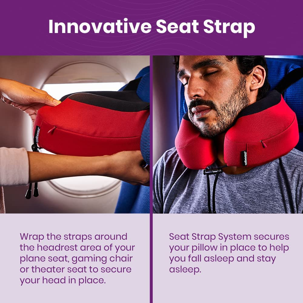 Airplane Travel Pillow for Long Flights - Evolution S3 - Supportive Memory Foam