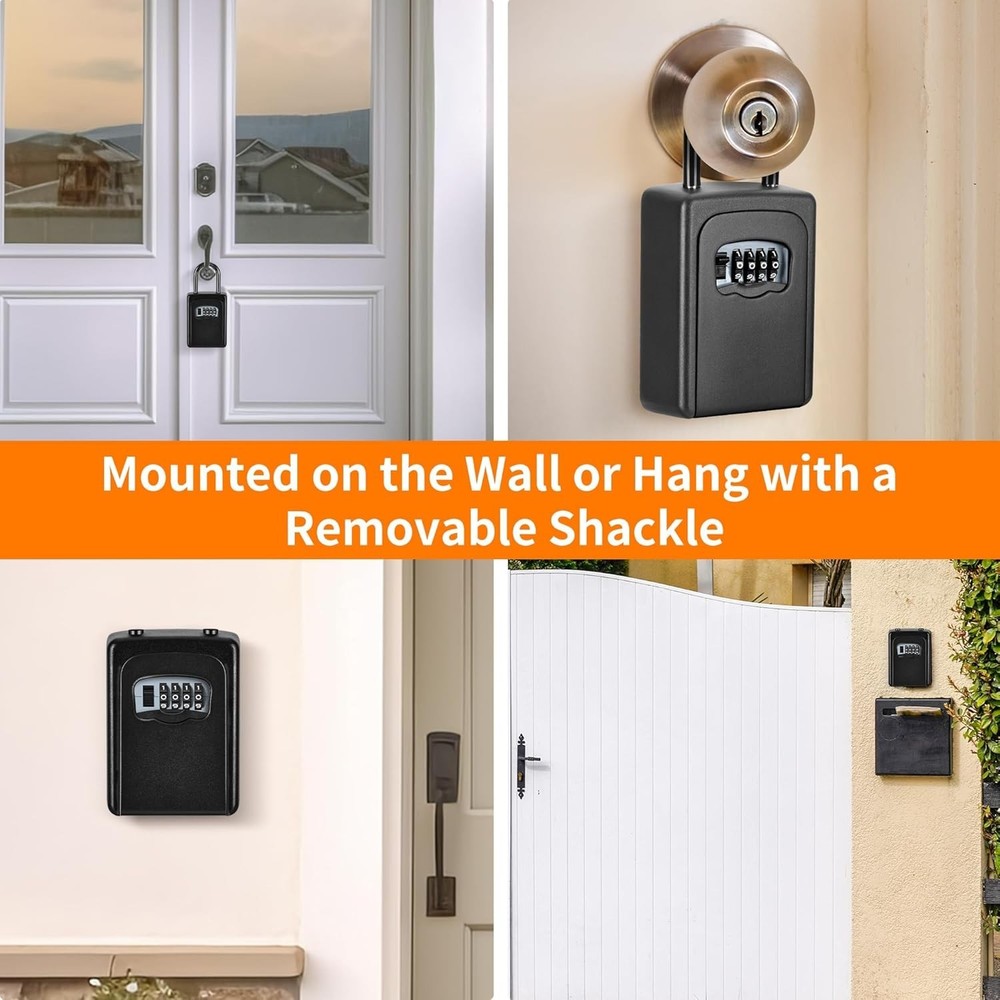 Portable Key Security Lock Box, Weatherproof, 2 Pack