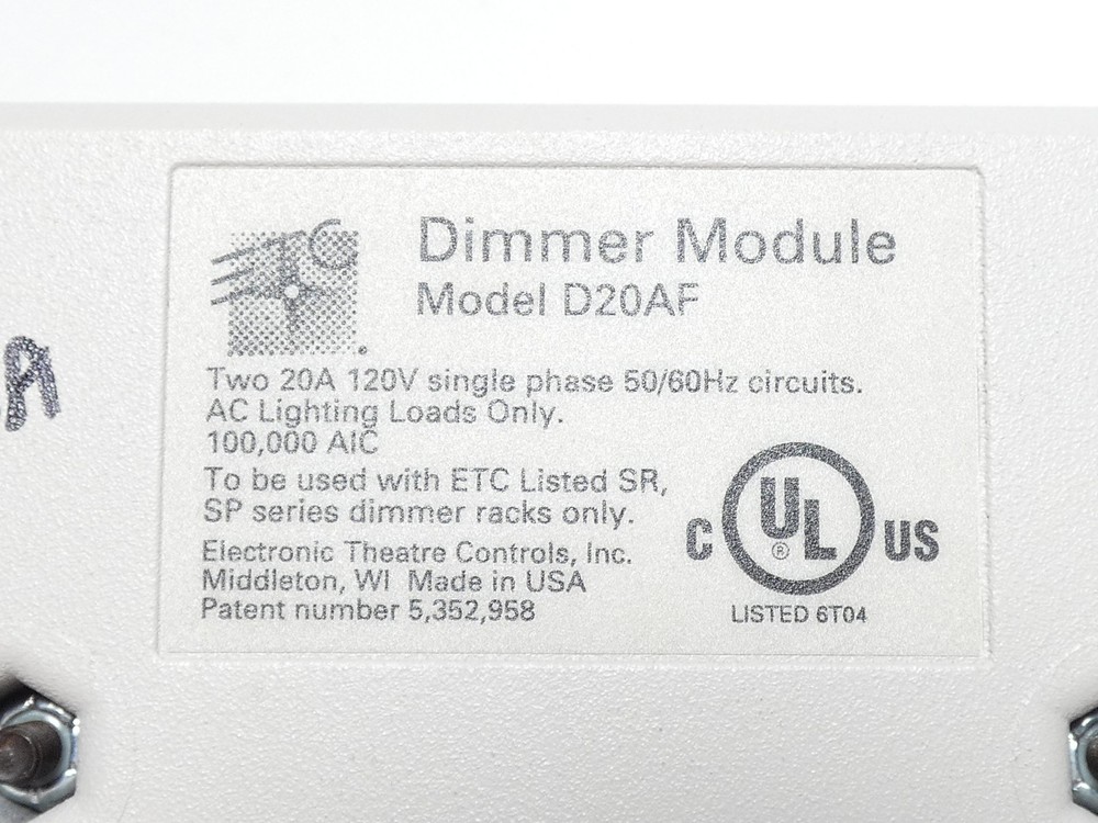 ETC D20AF Dual 20A Dimmer Module 120V Electronic Theatre Controls