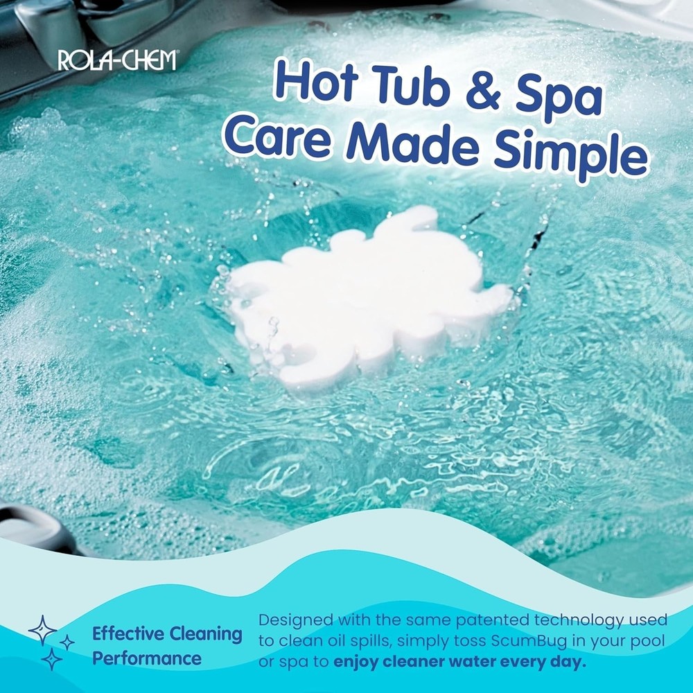 2 Pack Scumbug Spa & Pool Scum Absorber - Lasting Durability & Reusability