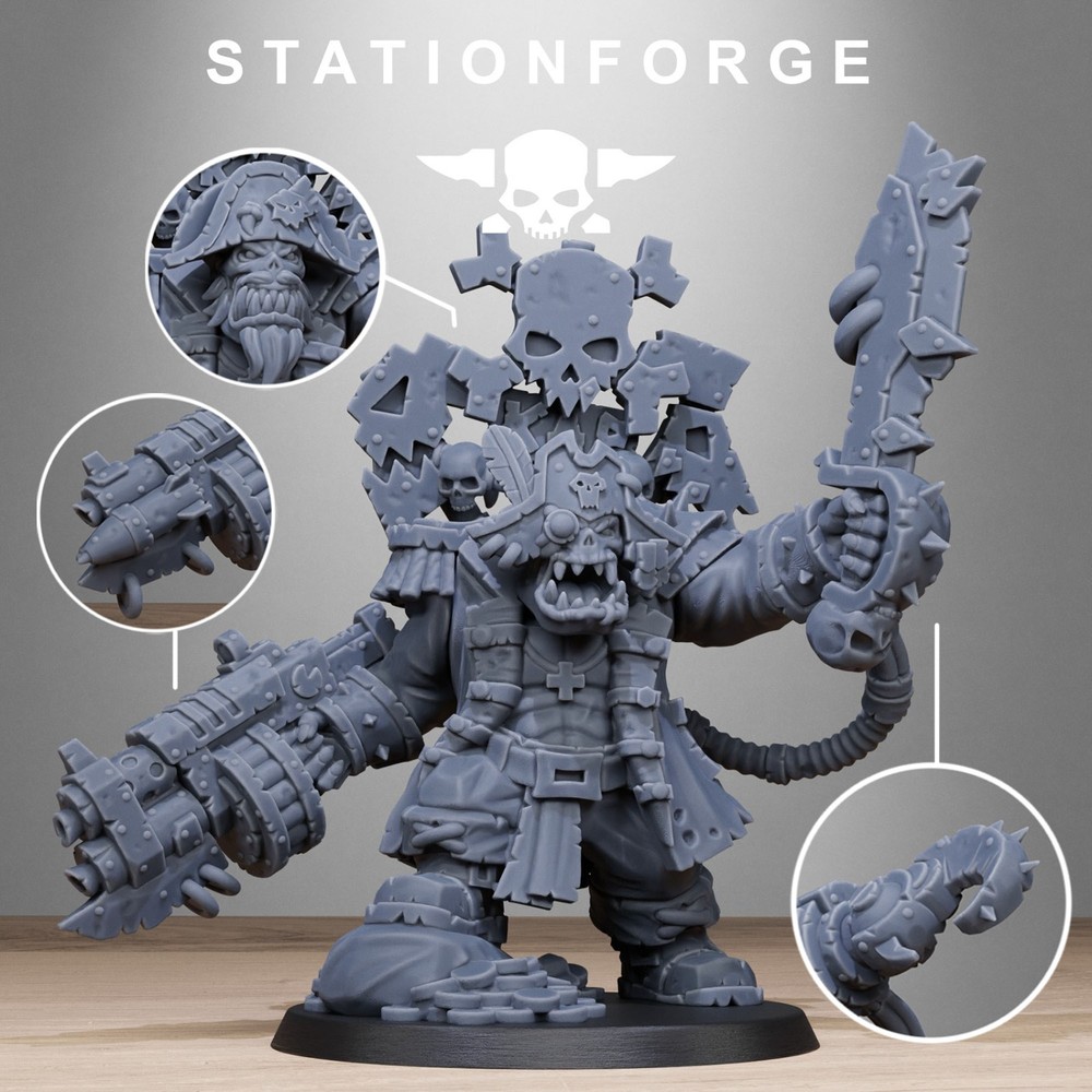 Station Forge Miniatures Orkaz Pirate Sci Fi Grim Dark Wargame Proxy Figures 3D