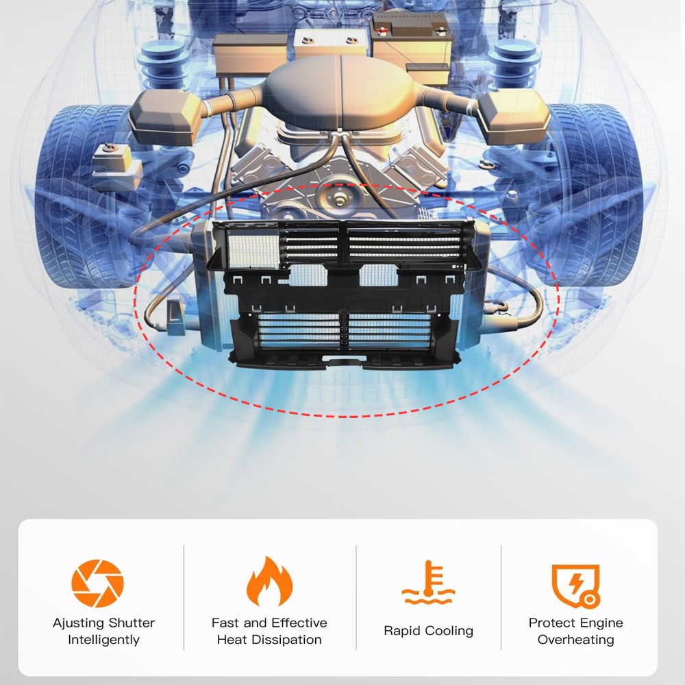 Active Grille Shutter Radiator w/Motor For 2013-2016 Ford Fusion Assy DS7Z8475B