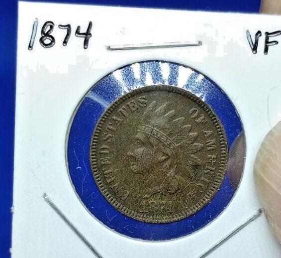 1874 Indian Head Cent VF Condition (146)