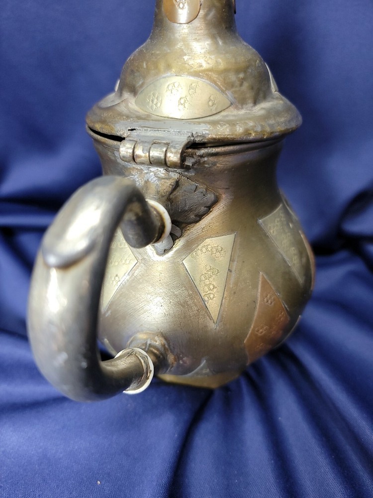 Old vintage silver/brass teapot middle east