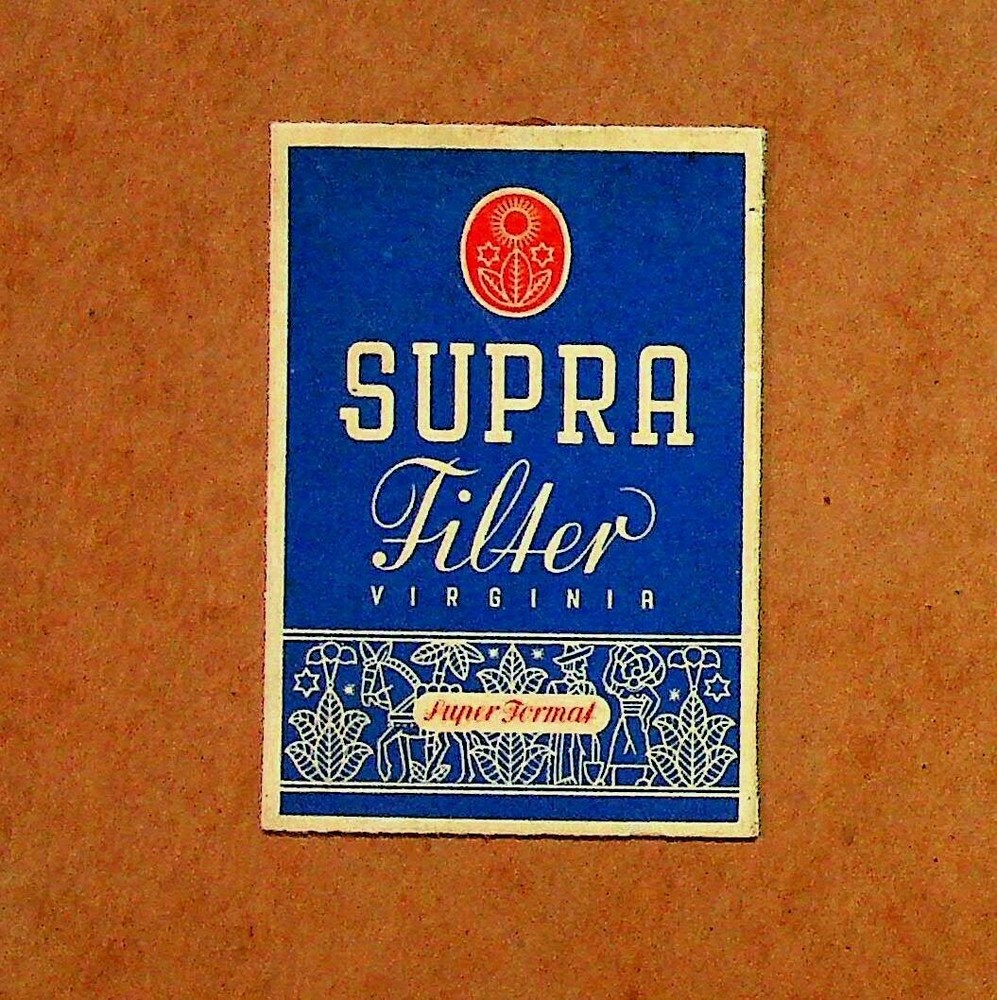 Supra Filter Vintage Empty Cigarette Pack Germany Super Format