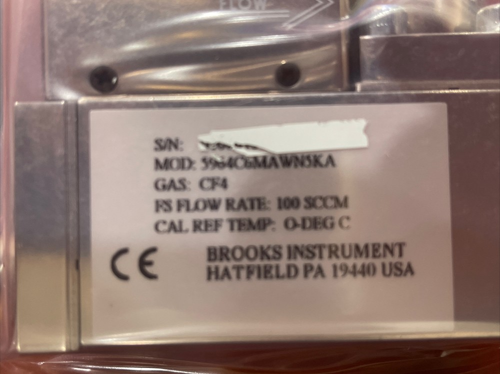 Brooks 5964 Smart Mass Flow Controller MFC, CF4 100 SCCM. Normally closed valve