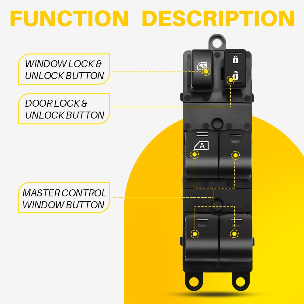 Master Power Window Control Switch Front Left Side For 2007-2019 Nissan Frontier
