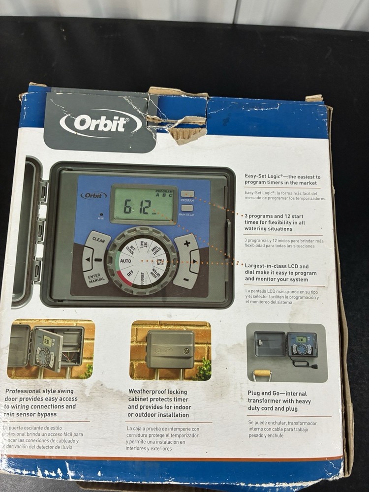 NEW Orbit Easy Set Logic Sprinkler Timer 6 Station 57896 Simple Programming