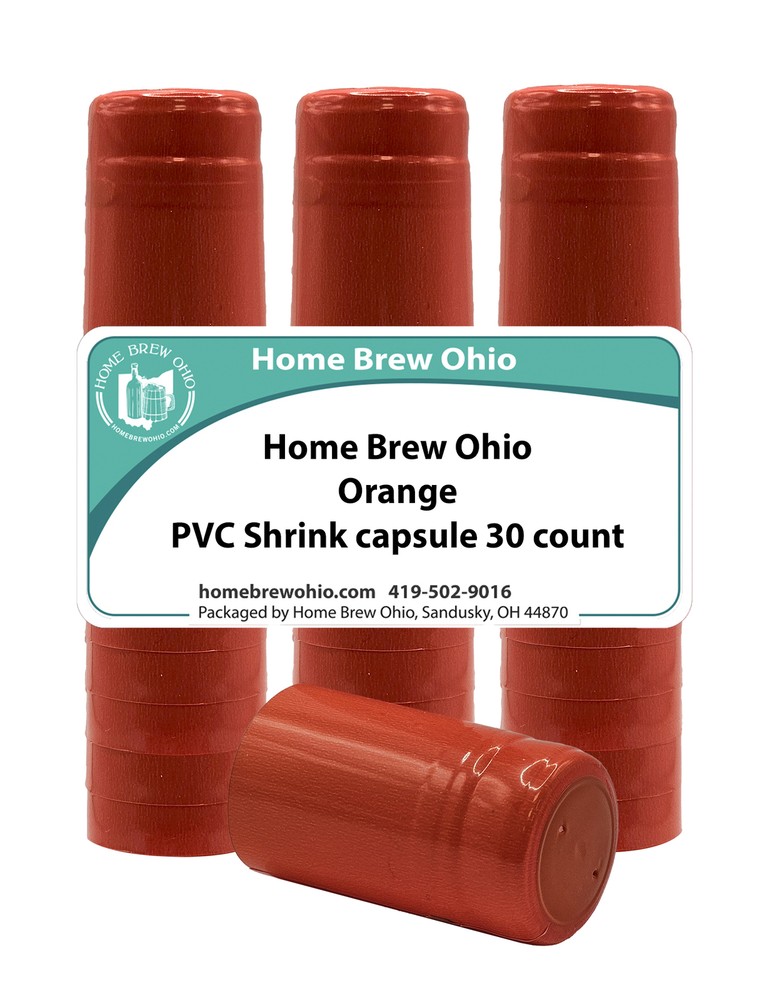 Orange PVC Shrink Capsules-30 Per Bag