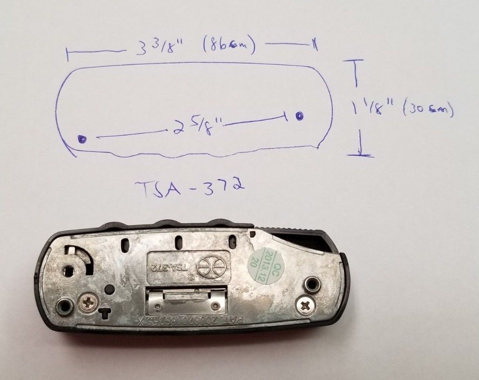 Samsonite Hartmann Luggage Replacement Part TSA Lock Combination Surface Mount