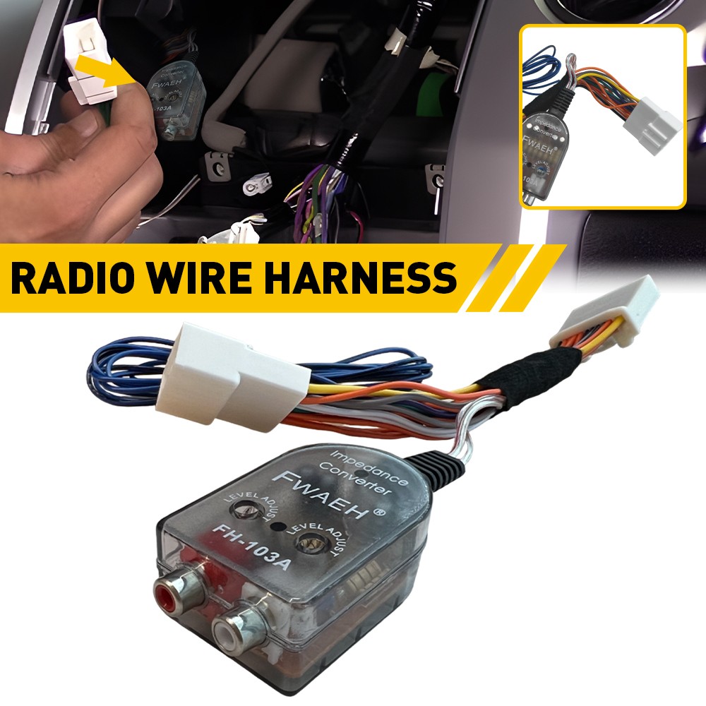 For Nissan Stereo Radio Add AMP Subwoofer Amplifier Plug Adapter Wiring Harness