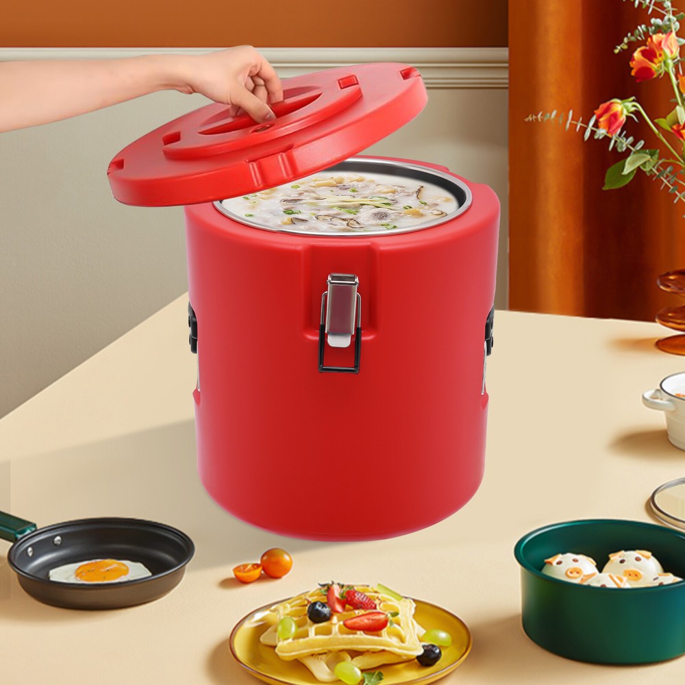 Red 15L Insulated Soup Container with Lid - Durable & Versatile Design