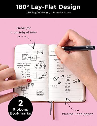 Pocket Notebook 3.5"x5.5" Hardcover Notebooks with Thick Lined Paper Leather 2Pc