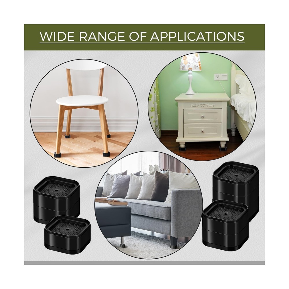 Furniture Risers Adjustable Bed Risers Desk Leg Risers 1.38" Stackable Heavy ...