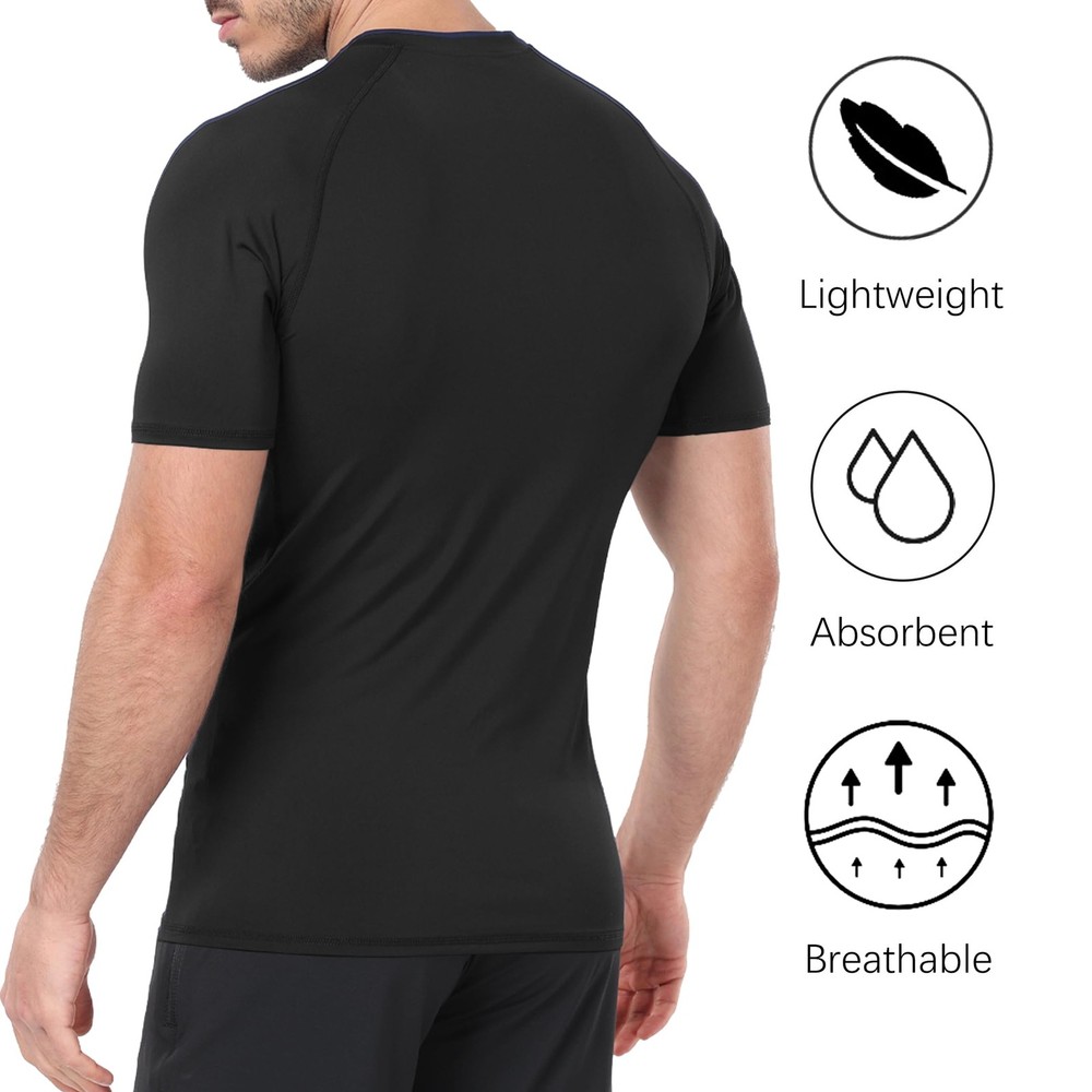 5 Pack Men's Compression Shirts Cool Dry Short Sleeve Baselayer Athletic Work...