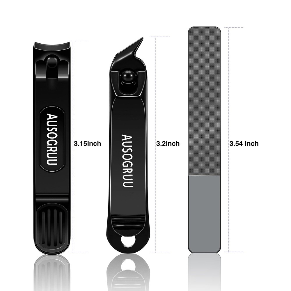Nail Clippers Set, Curved & Bevelled Edge for Fingernails...