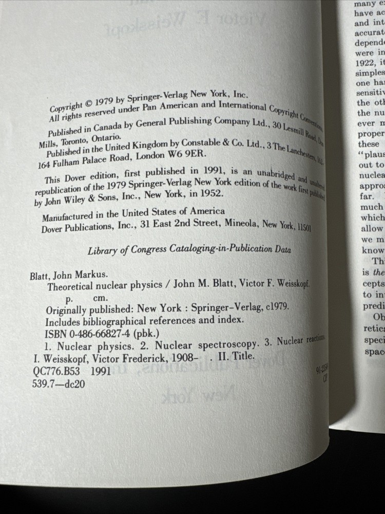 Theoretical Nuclear Physics by John Blatt