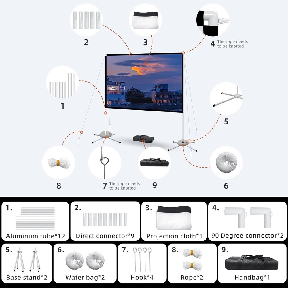 Multi-Function 60-Inch Projector Screen - Perfect for Movies & Presentations
