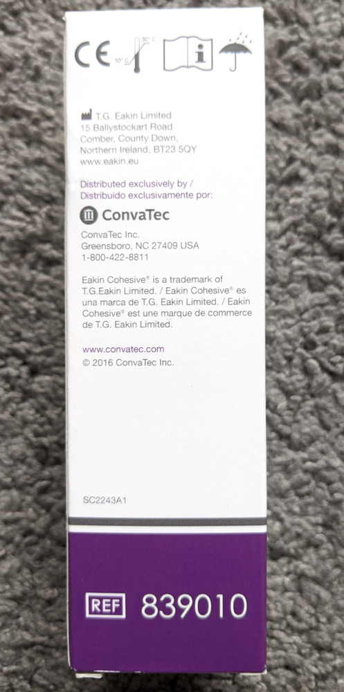 NEW ConvaTec 839010 Eakin® Cohesive® Paste 2.1 oz