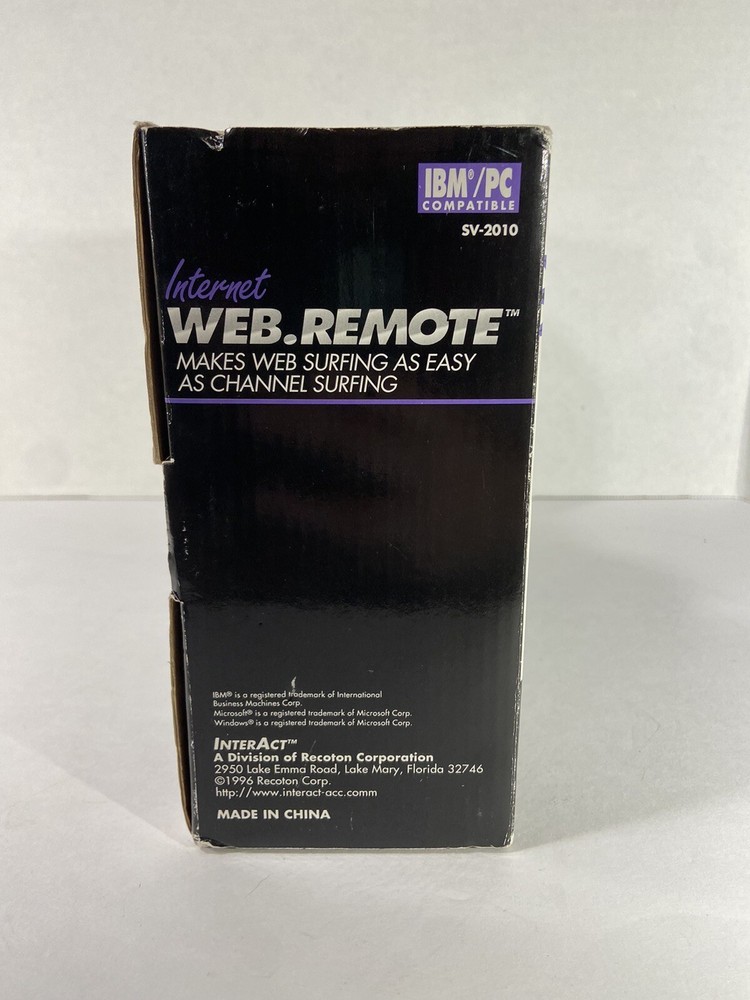 Interact Web.Remote SV-2010 Remote control IBM/PC Compatible - NEW