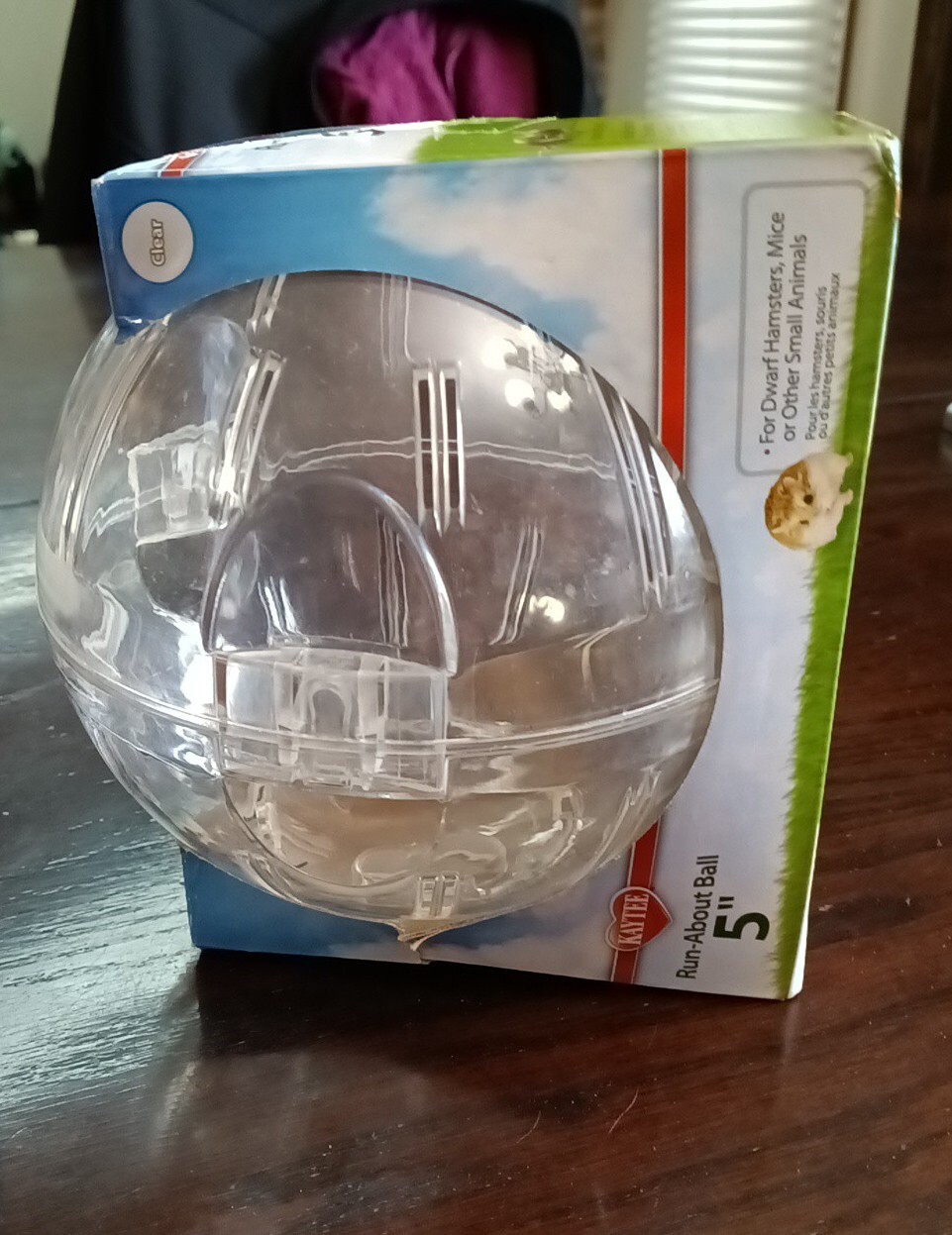 Kaytee Clear Run-About Small Animal Exercise Ball 5" New Fast Shipping