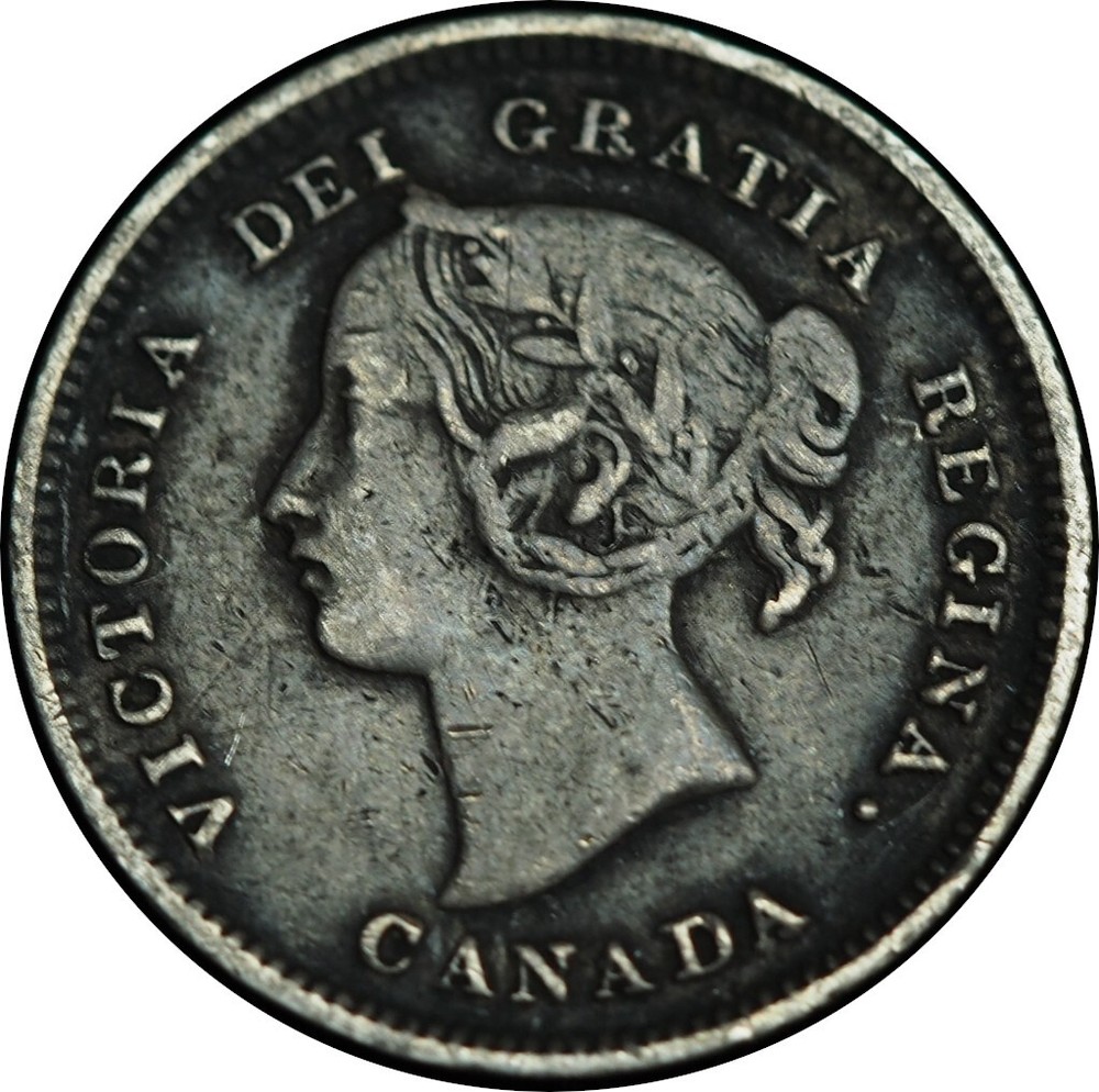 1896 Canada 5 Cents Silver VF Condition