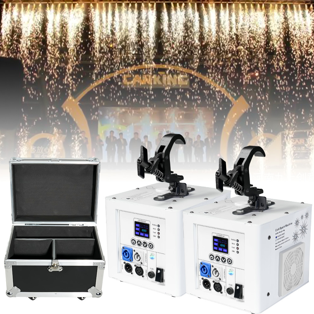 2Set 800W Spray Down Cold Spark Machine Waterfall Firework DMX with Flight Case
