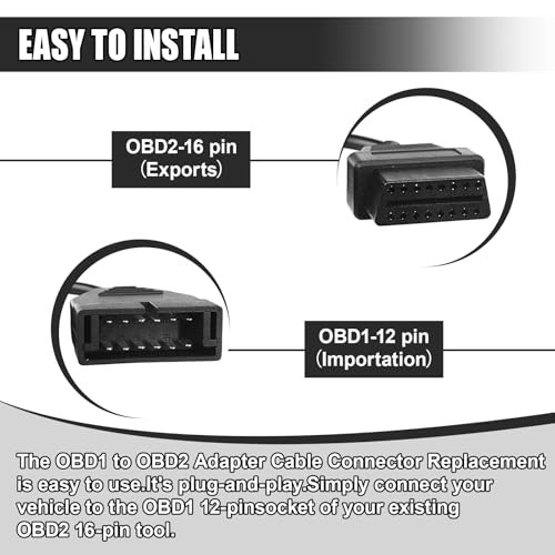 OBD1 to OBD2 Adapter, Auto Cable Code Reader Diagnostic 16.14×1.83 inch