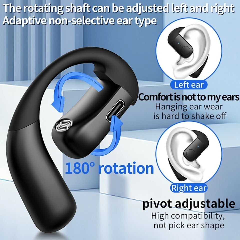 True Wireless Bone Conduction Headphones Bluetooth 5.4 Wireless Headset Earbuds