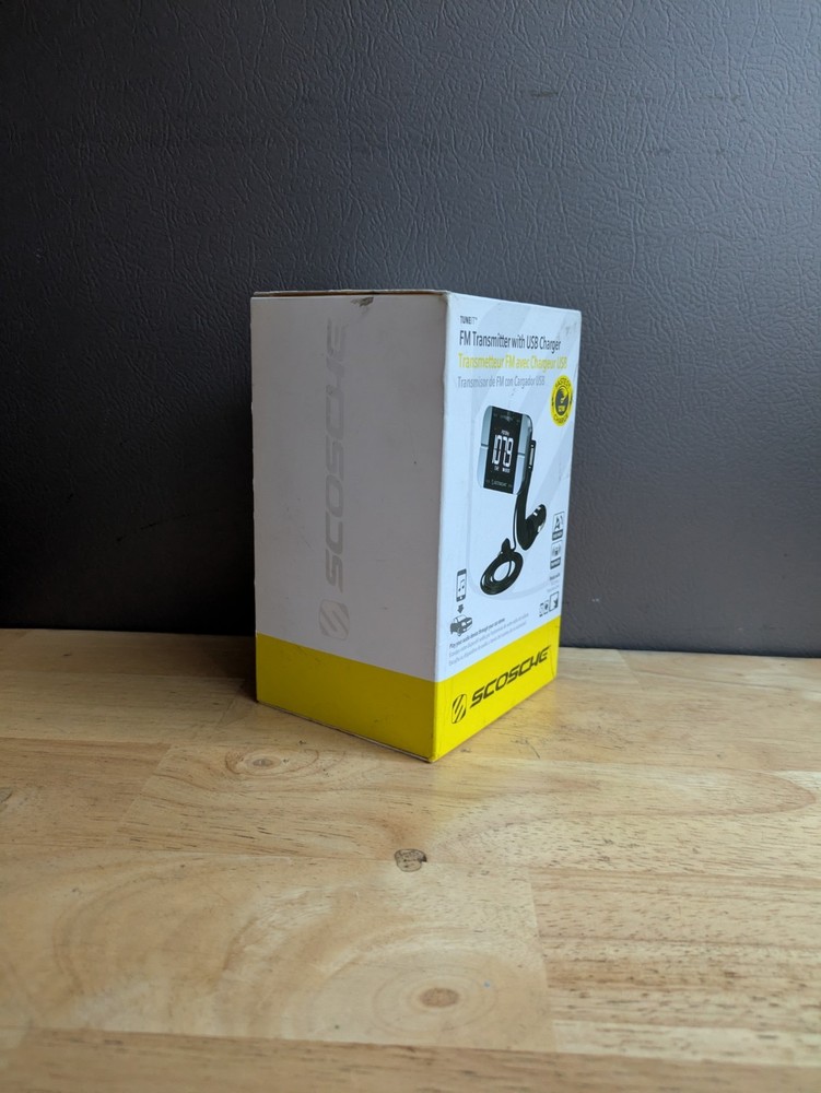 Scosche FM Transmitter with USB Charger for Car Audio System