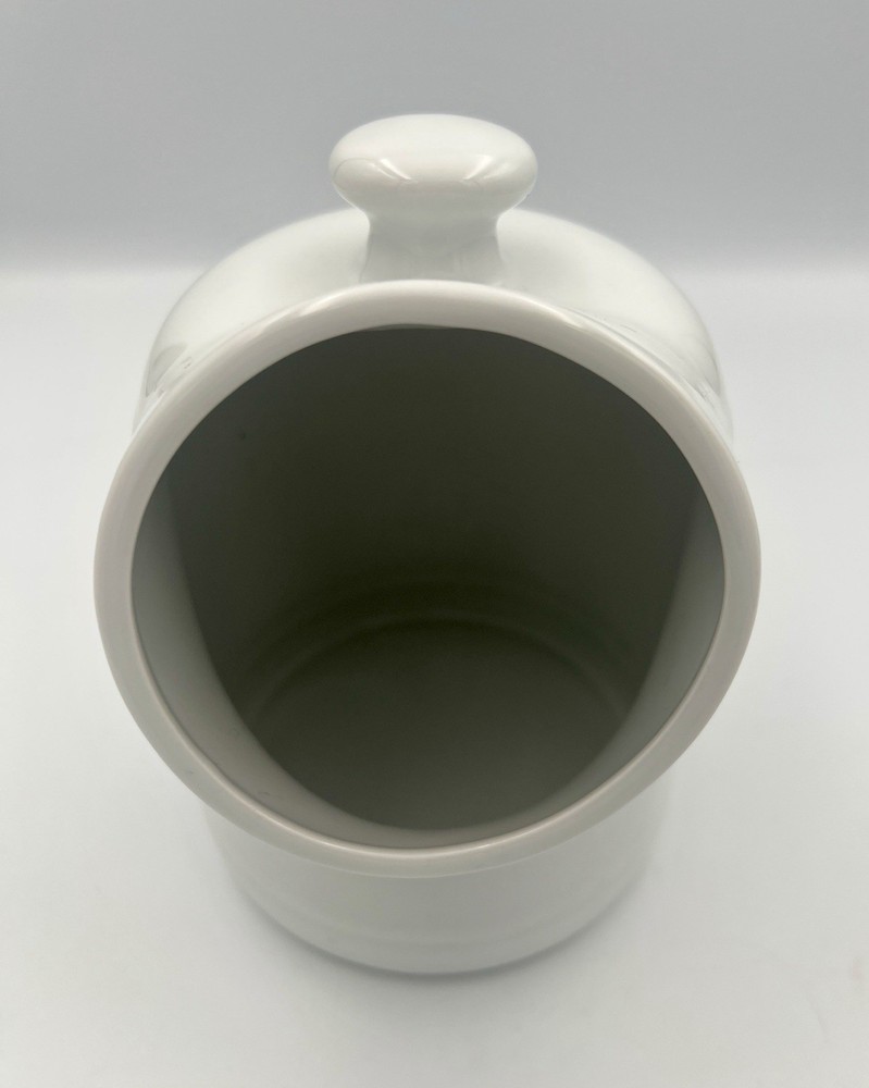 Salt Pig White Ceramic 6 1/2” High