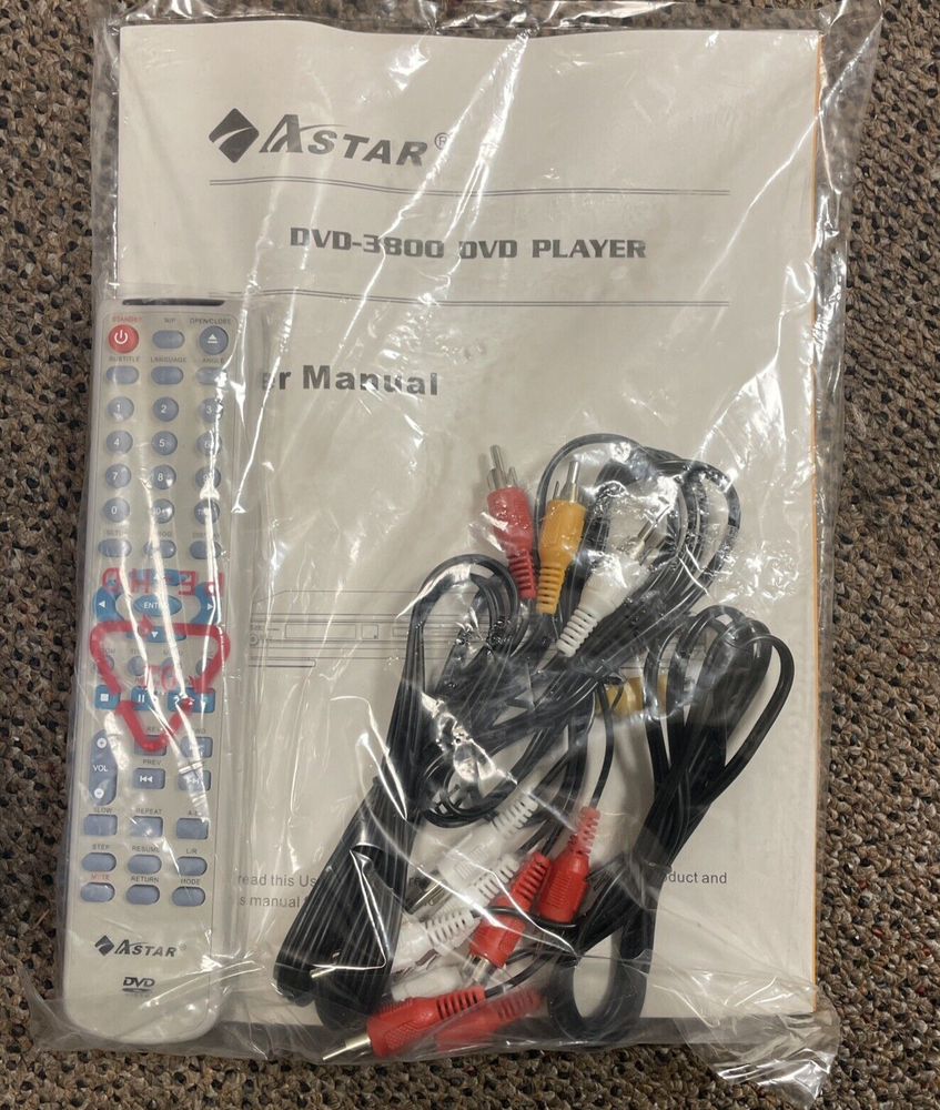 NEW Astar DVD-3800 DVD/CD Player w/ Accessories