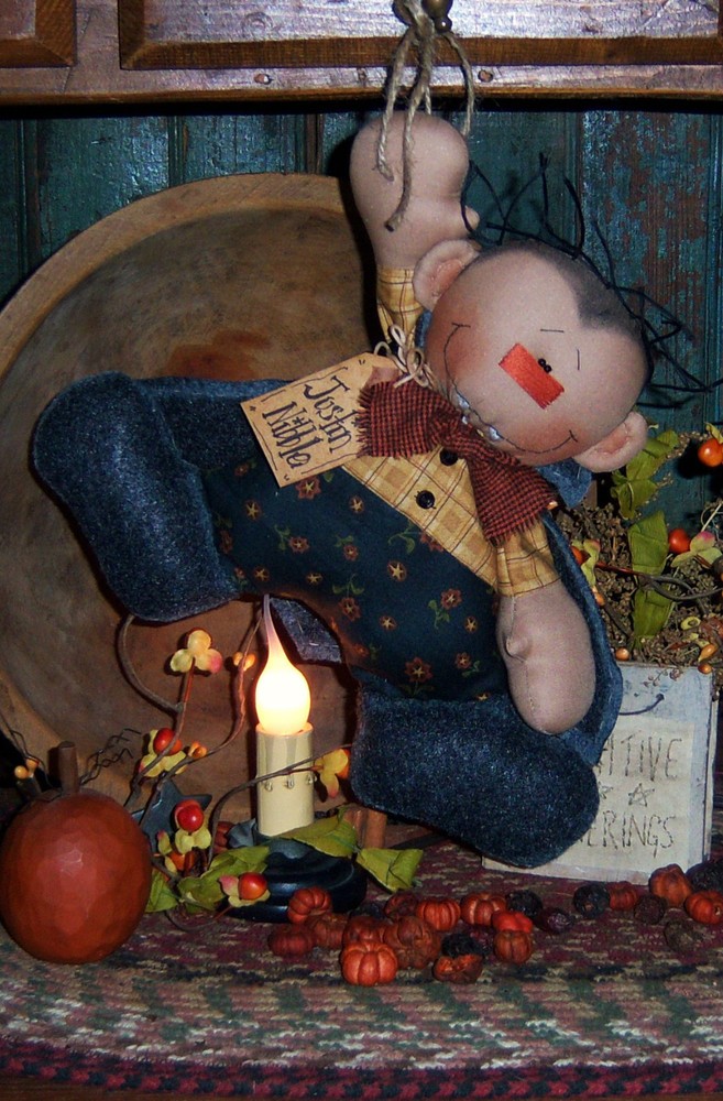 Patti's Ratties Primitive Halloween Dracula Vampire Doll Paper Pattern #358