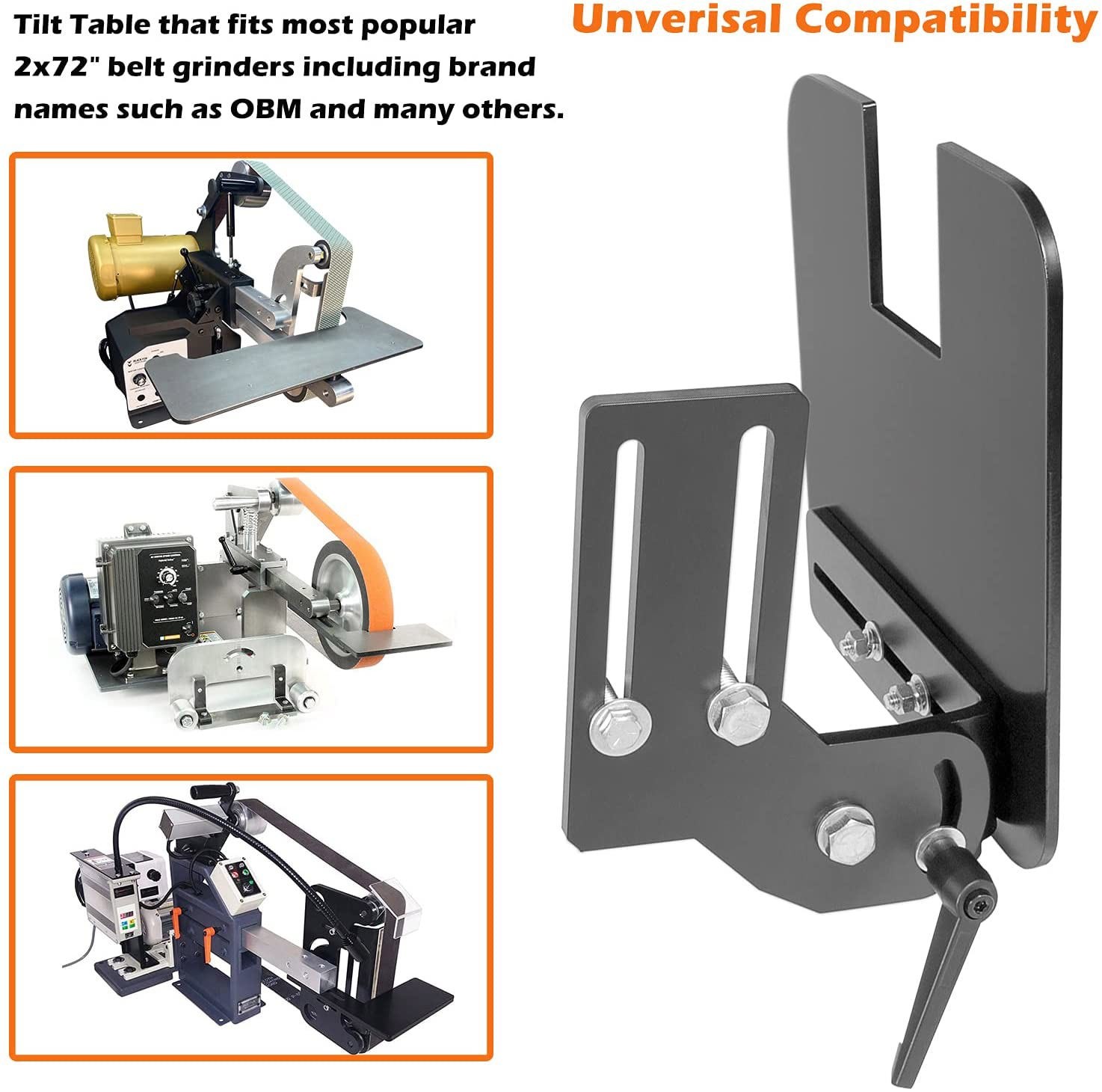 2x72" Knife Bevel Grinding Jig Tool Rest OBM Belt Grinder Tilt Table Flat Platen