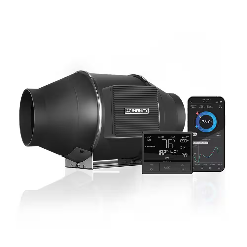 Cloudline T4 Quiet 4 In. Inline Duct Fan Temperature Humidity Controller Hydropo