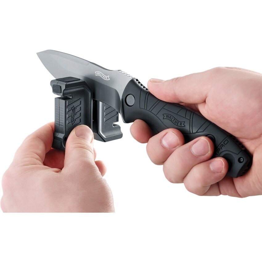 Walther Knife Sharpener Compact Pocket Kitchen 2 Angles 17 & 25 Carbide Ceramic