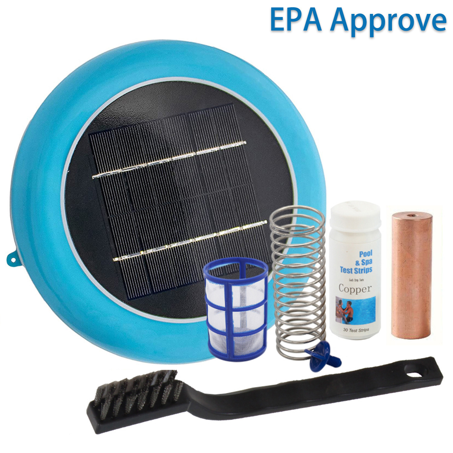 Solar powered Pool Ionizer Kills Algae Reduces Chlorine,Covers up to 35,000 gal