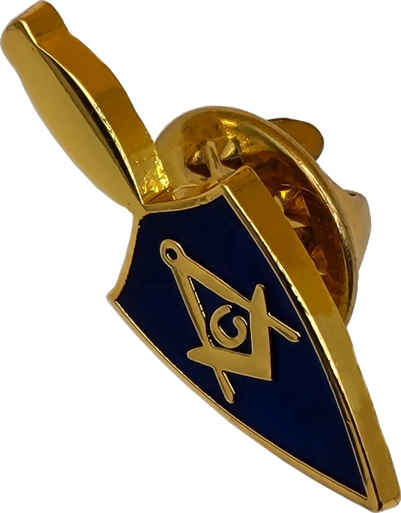 Masonic Trowel Square & Compass Lapel Pin