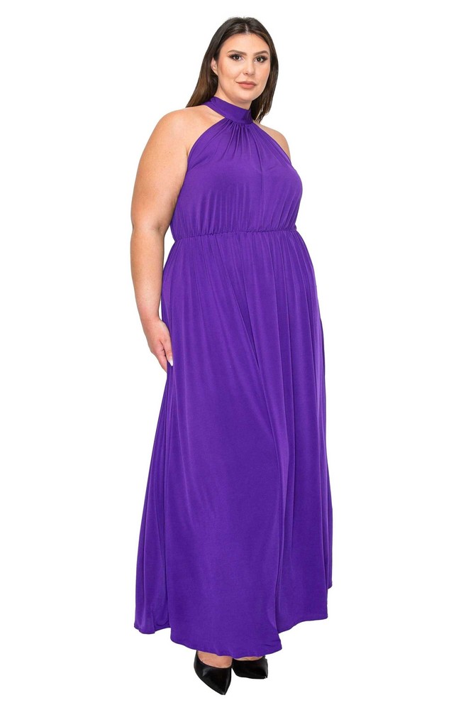 PLUS SIZE Halter Neck Maxi Dress 2